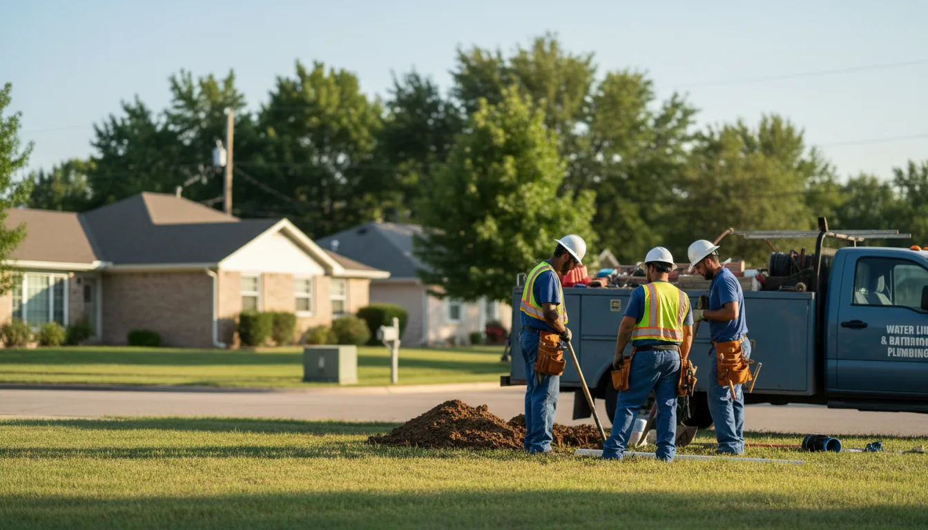 Residential water line and bathroom plumbing service in Somerset, OH